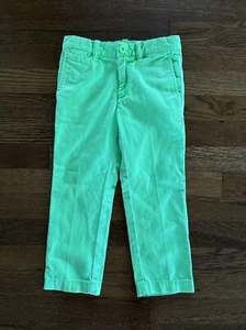 Crewcuts Neon Green Chino Pants Boys Kids Size 4 Slim Adjustable Waist J.Crew - Picture 1 of 3