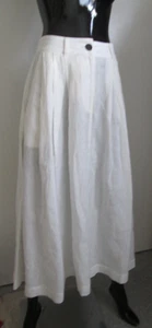NWT Mara Hoffman Size 10 Tulay White Organic Cotton Linen Tencel Pleated Skirt - Picture 1 of 10