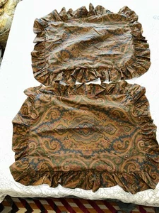 1 Ralph Lauren Elizabeth Paisley Blue Green Standard Ruffle Sham: 2 Available - Picture 1 of 9