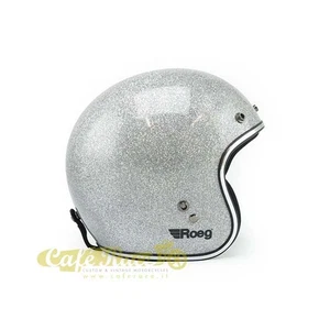 Casco jet Roeg DISCO BALL SILVER omologato ECE in fibra di vetro - Imagen 1 de 4