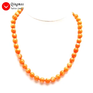 9-10mm Round Natural Pink Coral Necklace for Women Chokers 17" Jewelry nec5454 - Picture 1 of 4