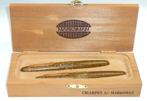 RARITÄT: original MARKSMAN Schreibset CIGARPEN im Holzetui - Neuware unbenutzt! - Picture 1 of 4