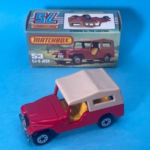 1970's Matchbox 75 England Diecast Car Vehicle Mint in Box No CJ-6 Red Jeep - Picture 1 of 5
