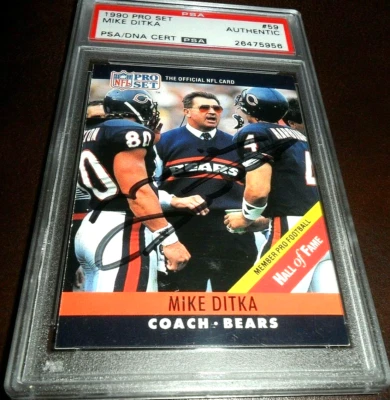 Juego profesional Mike Ditka 1990 patio Chicago Bears autógrafo firmado PSA/DNA Foto 1 de 2