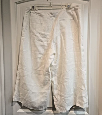 Rafaella классический укороченный широкие ноги 100% льняные брюки S 12 Coastal Beach опрятный - Изображение 1 из 4