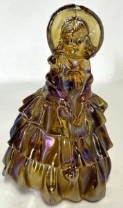 Vintage Wheaton Gold Iridescent Carnival Glass Southern Belle Lady Figurine - Picture 1 of 5