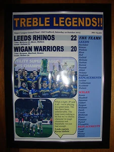 Leeds Rhinos 22 Wigan Warriors 20 - 2015 Grand Final - framed print - Picture 1 of 2