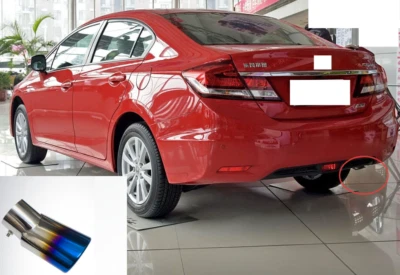 Tubo de escape silenciador punta escape trasero coche para Honda Civic 2012-2015 azul SS 1 PIEZA Foto 1 de 4