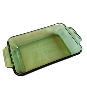 Anchor Hocking Emerald Green Glass Casserole Baking Dish 1 QT 6” X 9” - Picture 1 of 2