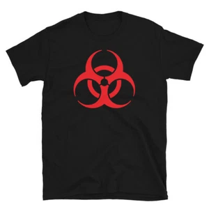 Camiseta Roja de Riesgo Biológico Símbolo Químico Tóxico Para Hombre Mangas Cortas - Imagen 1 de 10