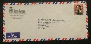 1959 Hong Kong British America Insurance Airmail cover To Clearwater FL USA