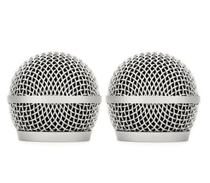 2 Pack Replacement Ball Head Mesh Microphone Grille For Shure PG28 PG58 PG48 Mic - Picture 1 of 3
