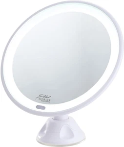 Schminkspiegel: Saugnapf-Kosmetikspiegel Mit Led-Licht Und Akku, 5-Fache Vergröß - Bild 1 von 12