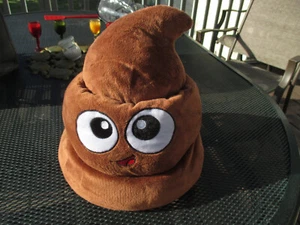 Emoji Poop Hat Poo Shape Head Cell Phone Emoticon Text Message Soft Cap Gag Gift - Picture 1 of 4