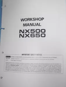 HONDA NX500 / NX650 MANUAL (PICTURE OF CONTENTS ) GENUINE ADDENDUM MANUAL - Picture 1 of 3