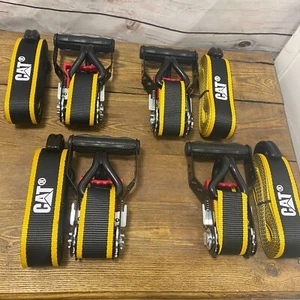 4 CAT 1-1/2" x 16' Nylon Ratchet Tie Down Straps 3300 lbs ATV Motorcycle Bucket - Picture 1 of 2