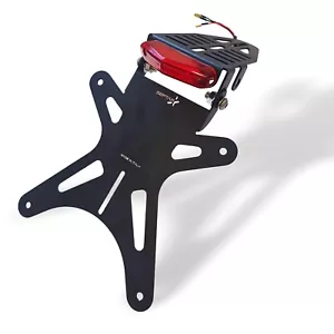 PORTATARGA REGOLABILE MOTO CROSS ENDURO MOTARD UNIVERSALE con faro 125 250 450 - Picture 1 of 4