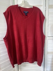Vintage Roundtree and Yorke Men's Big Man Knit Cotton V Neck Vest Red 2X - Picture 1 of 7