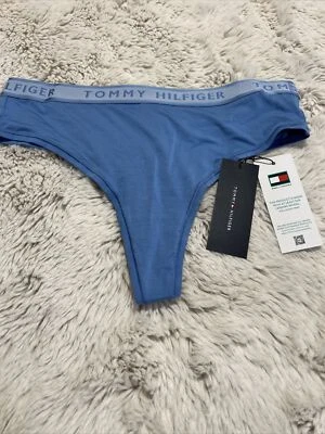 Tommy Hilfiger 蓝色女式丁字裤 91% 莫代尔内裤 XW0263 - 400 $24 — 第 1/4 张图片