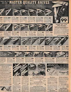 MASTER QUALITY LAKESIDE Pocket Knives Table Bench Saw 1938 WARDS CATALOG Ads - Picture 1 of 5
