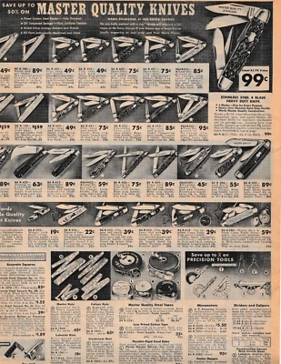 Cuchillos de Bolsillo MASTER QUALITY LAKESIDE Sierra de Banco de Mesa 1938 CATÁLOGO BARRIOS Anuncios Foto 1 de 4