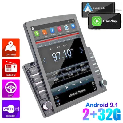 9.7" 2Din Car Stereo Radio GPS Navigation Carplay WiFi FM 2+32GB Android 9.1 - Image 1 of 4
