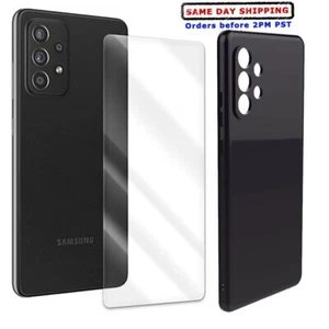 For Samsung Galaxy A52 5G SM-A526U NEW Tempered Glass Screen Protector+TPU Case - Picture 1 of 1
