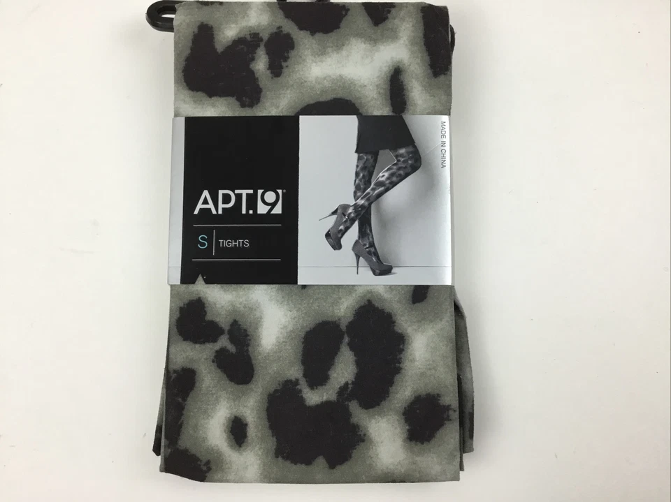 Apt. 9 Women’s Animal Print Fashion Tights Black Gray Cheetah Size S New - Image 1 of 4
