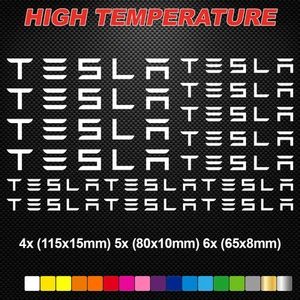 FITS TESLA HI-TEMP PREMIUM BRAKE CALIPER DECALS STICKERS CAST VINYL - Picture 1 of 2