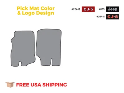 FITS 1976-1983 Jeep CJ5 Floor Mat Frt Row 2pc Cutpile Foto 1 de 4