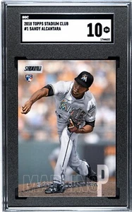 2018 Topps Stadium Club #1 Sandy Alcantara Rookie SGC 10 GEM MINT - Picture 1 of 2