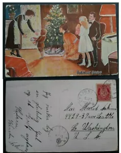 1918 Norway Christmas Postcard ties 10 ore stamp cancelled Stadsby - Bild 1 von 3