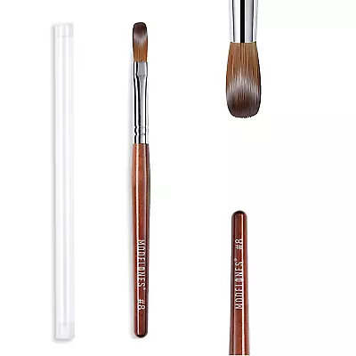 Cepillo de uñas acrílico 100 % puro Kolinsky cerdas de cabello ovalado prensado en forma resistente con Foto 1 de 4