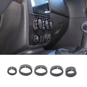 Anillo decorativo perilla de control central negra de aleación de aluminio para Hummer H3 2005-2009 - Imagen 1 de 11