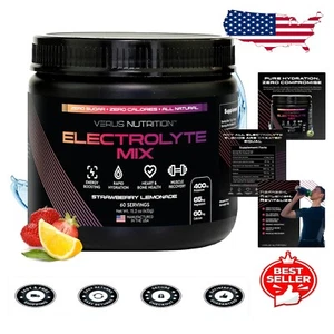 Zero Sugar Strawberry Lemonade Electrolyte Powder - 60 Servings for Keto & Vegan - Picture 1 of 10
