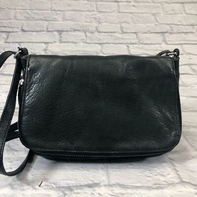 Margot leather black crossbody small messenger bag Lined Pockets - Image 1 of 4