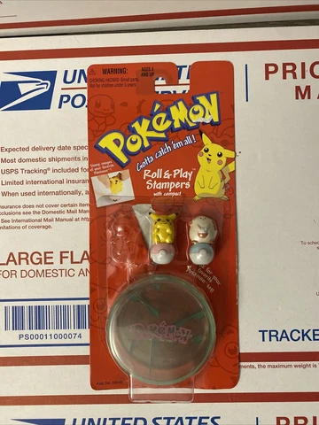 Vintage Pokémon Toy 1998 Roll And Play Stampers Stamp Set Partially Sealed Cover