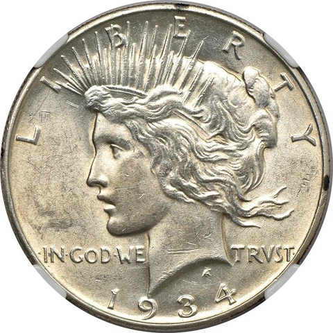 1934-D Peace Dollar AU58, NGC S$1 C00064549 Cover