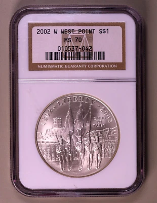 2002-W West Point Commemorative Silver Dollar NGC MS70 ***RARE ORIGINAL COIN*** - Image 1 of 4
