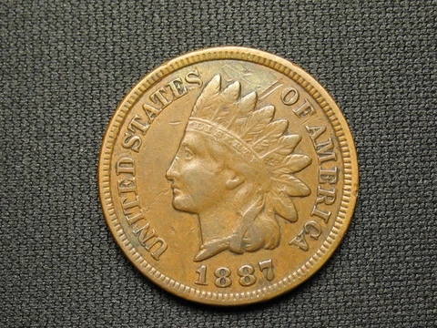 OLD COIN SALE! VF-XF 1887 INDIAN HEAD CENT PENNY w/DIAMONDS & FULL LIBERTY #159 Cover