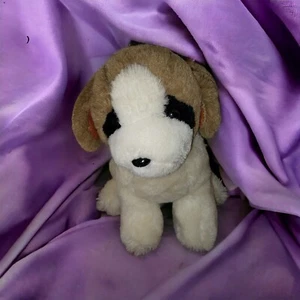 Peluche cane cucciolo bianco marrone Etone San Bernardo 1985 - Foto 1 di 8