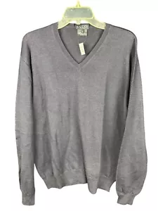 Gucci Men's long sleeve light sweater, Size Large, NWT, Grey/Dark Navy Blue. - Picture 1 of 4