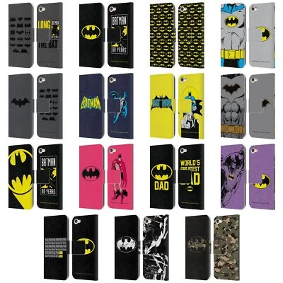 OFFICIAL BATMAN DC COMICS LOGOS LEATHER BOOK CASE FOR APPLE iPOD TOUCH MP3 - Image 1 of 4