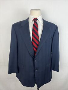 SUPER 120'S LORO PIANA Hickey Freeman Men's Blue Plaid Wool Suit 44S 36X29 $3895