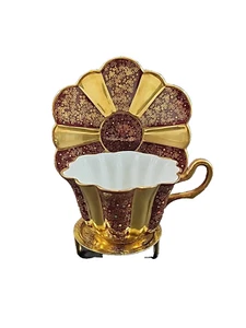 Royal Stuart Spencer Stevenson Tea Cup & Saucer Red Gold Textured England - Picture 1 of 15