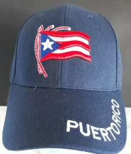 Berretto ricamo Puff bandiera Porto Rico regolabile Porto Rico sul retro e sull'orlo - Foto 1 di 9