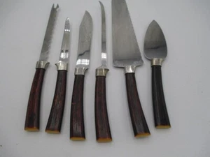 Amway 6-teiliges Messerset Vintage mit Bakelit Geweih Griffen gezackt Edelstahl - Bild 1 von 10