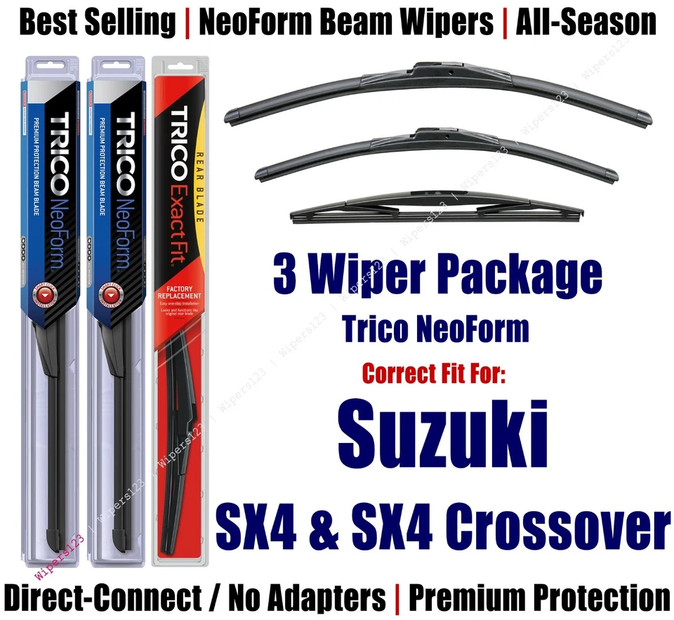 Limpiaparabrisas delantero trasero NeoForm 2007-13 Suzuki SX4 y SX4 Crossover 16260/140/10B 3pk Foto 1 de 1