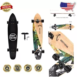 42 Inch Longboard Skateboard Cruiser Pintail - Premium Maple & Comfort Ride - Picture 1 of 9
