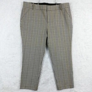 Ava & Viv Womens Dress Pants Ankle Brown Plaid Tapered Comfort Waist Plus 20W - Picture 1 of 11